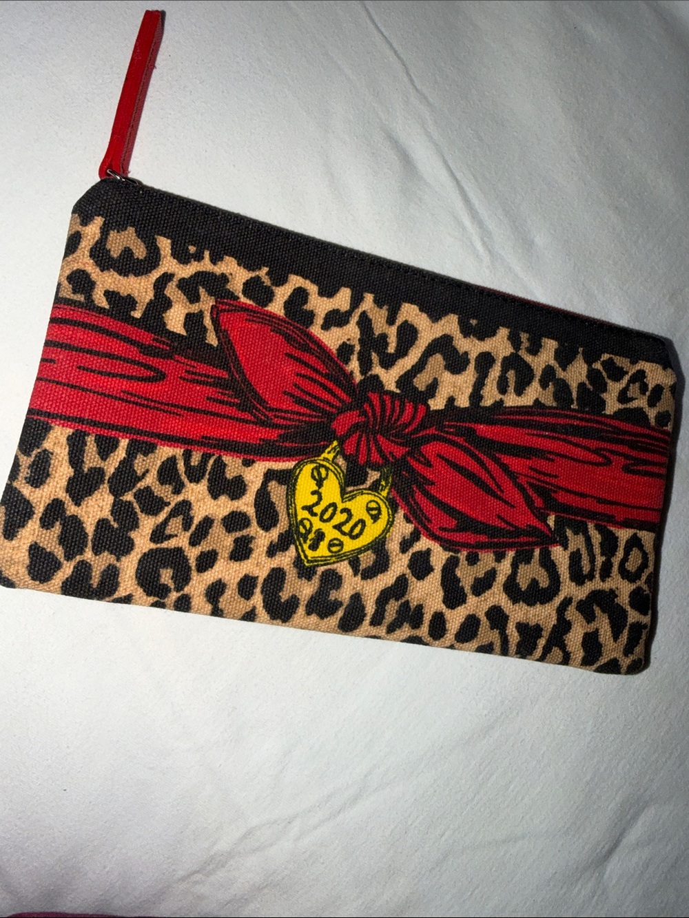 Brighton 2020 Leopard with Red Heart Cosmetic Bag New